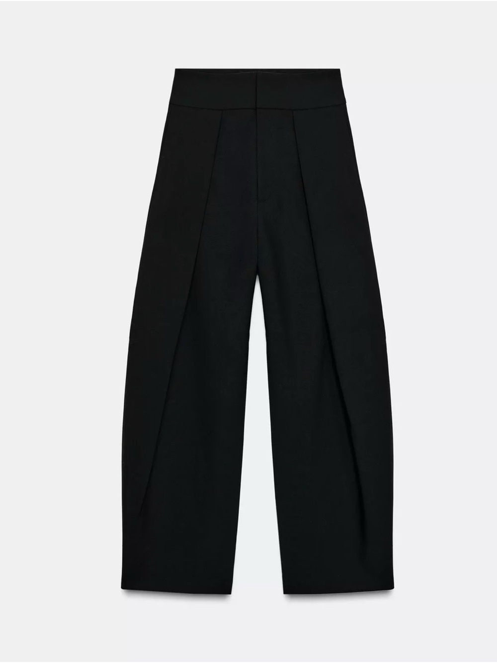 Zara Black High-Waist Wide-Leg Pleated Trousers